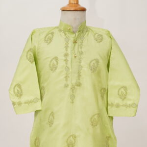 gulbagh green silk kurta