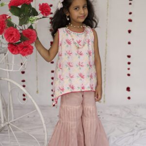 lotus jaal embroidered chikankari sharara set