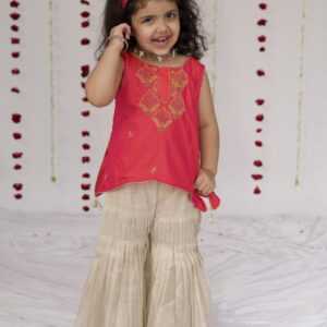 pure silk chikankari sharara set