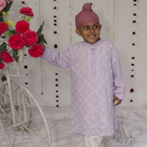 fine chikankari criss cross jaal kurta