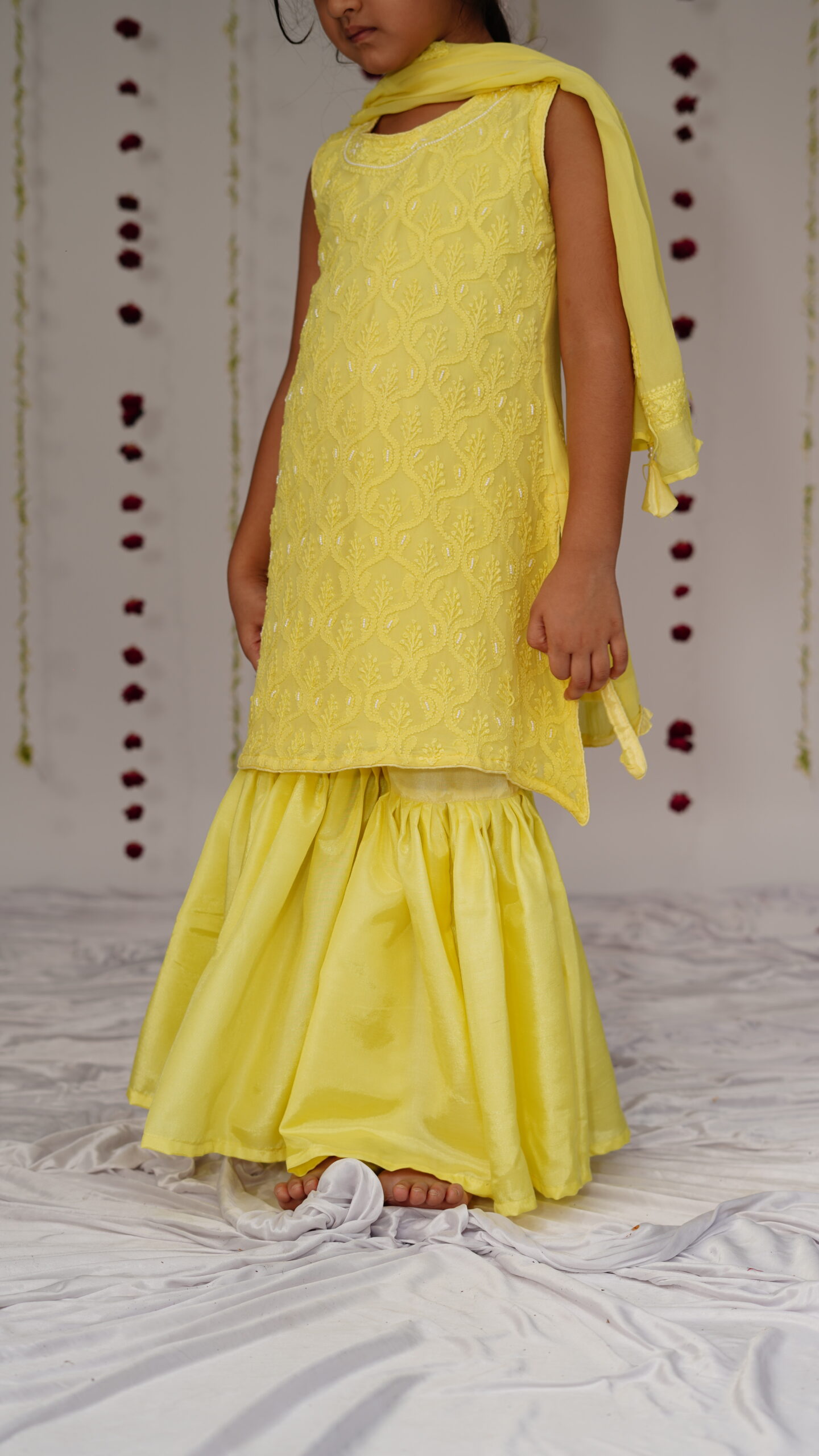 full embroidered chikan kurta sharara set full embroidered chikan kurta sharara set