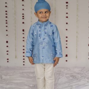 royal elephant chanderi kurta