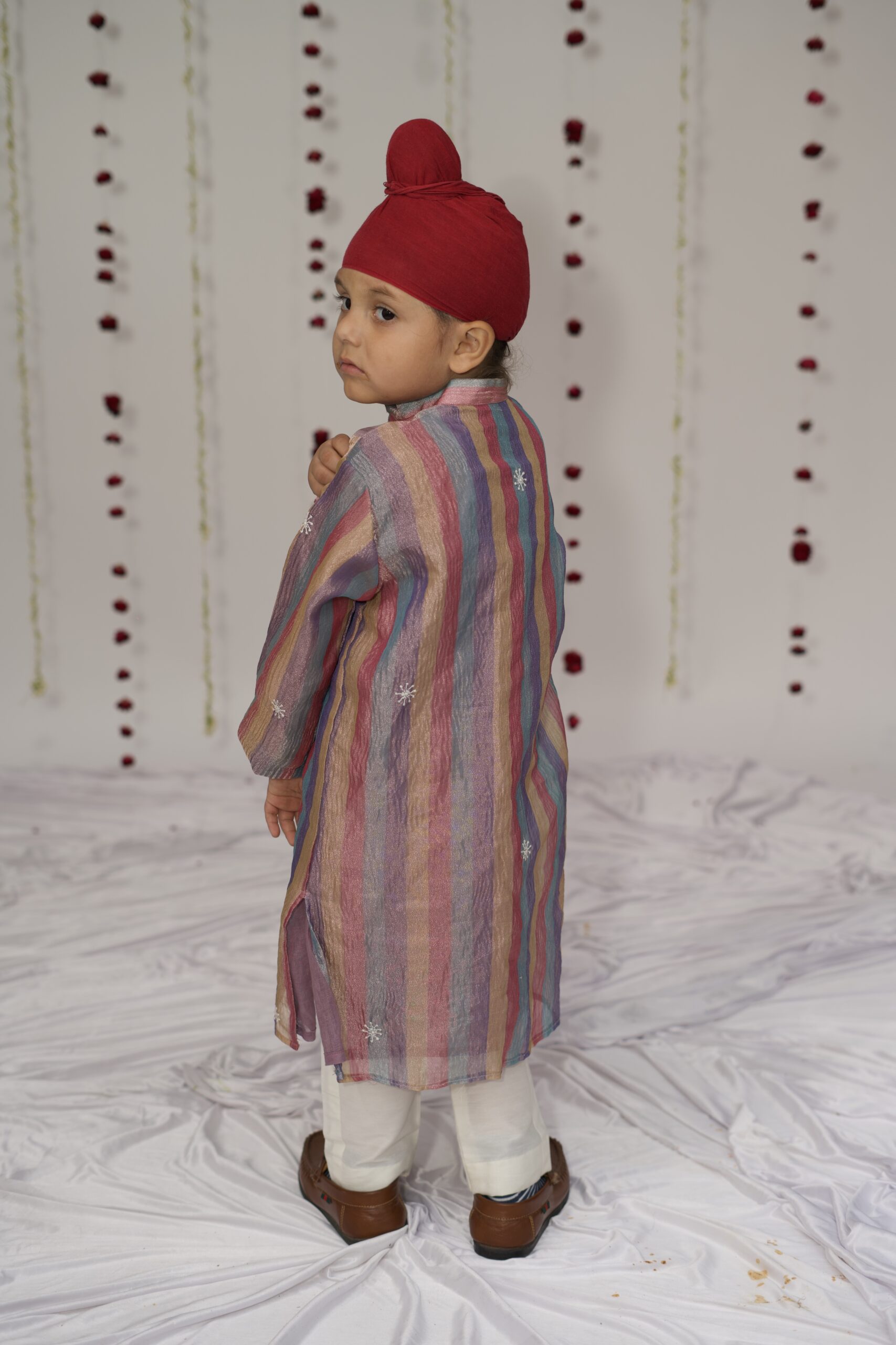 striped tissue kurta set striped tissue kurta set