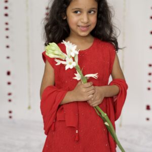 full embroidered chikan kurta sharara set