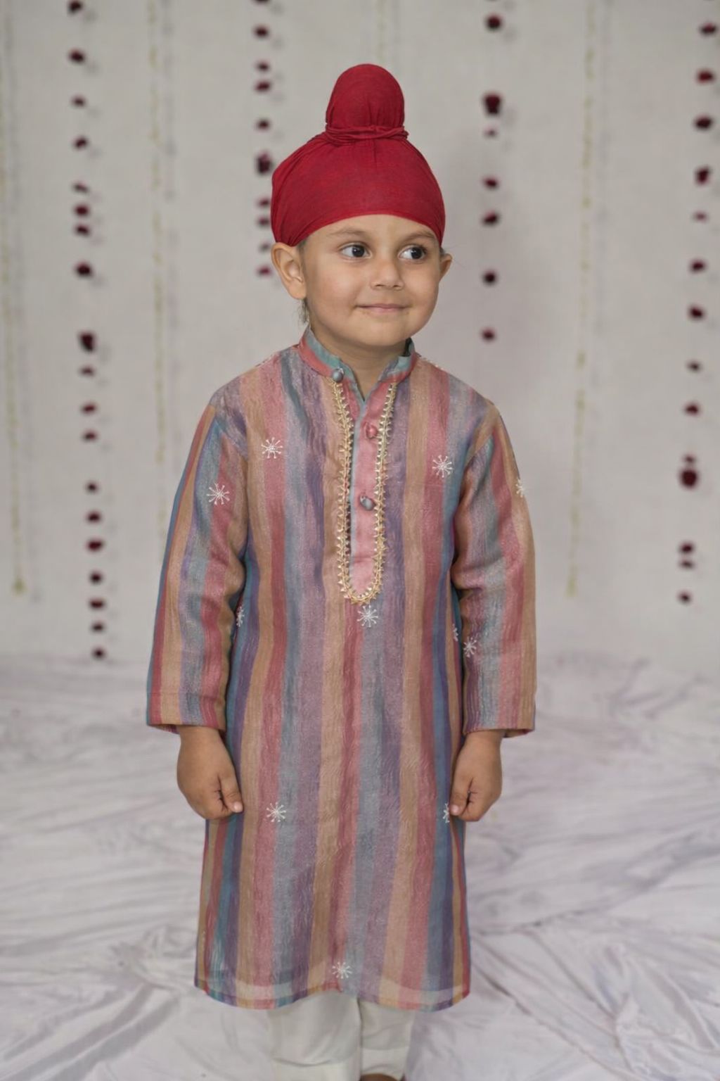striped tissue kurta set striped tissue kurta set
