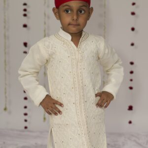 Boys royal ivory sherwani kurta