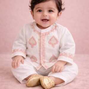 Home noor boota chanderi set cream