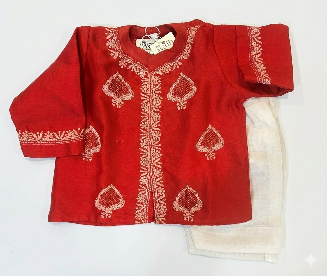 noor boota chanderi set red noor boota chanderi set red