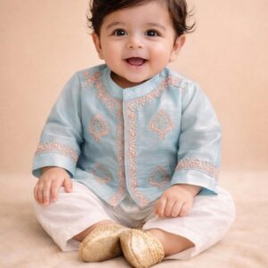 Home noor boota chanderi set seafoam mint green